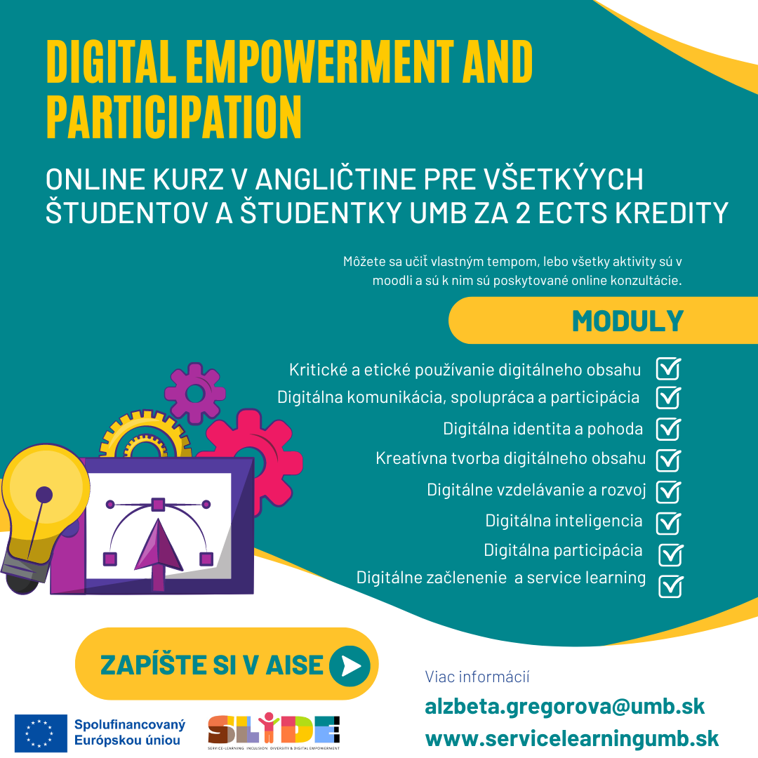 Op&auml;ť otv&aacute;rame online kurz Digital empowerment and participation