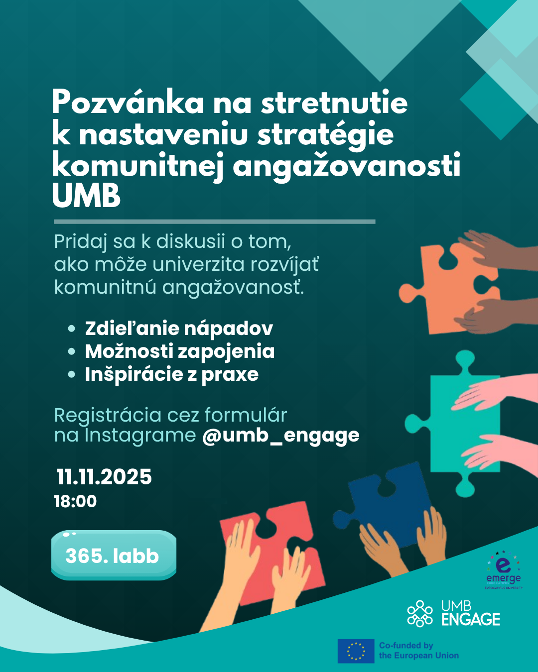 Pozv&aacute;nka na stretnutie k nastaveniu strat&eacute;gie komunitnej angažovanosti UMB