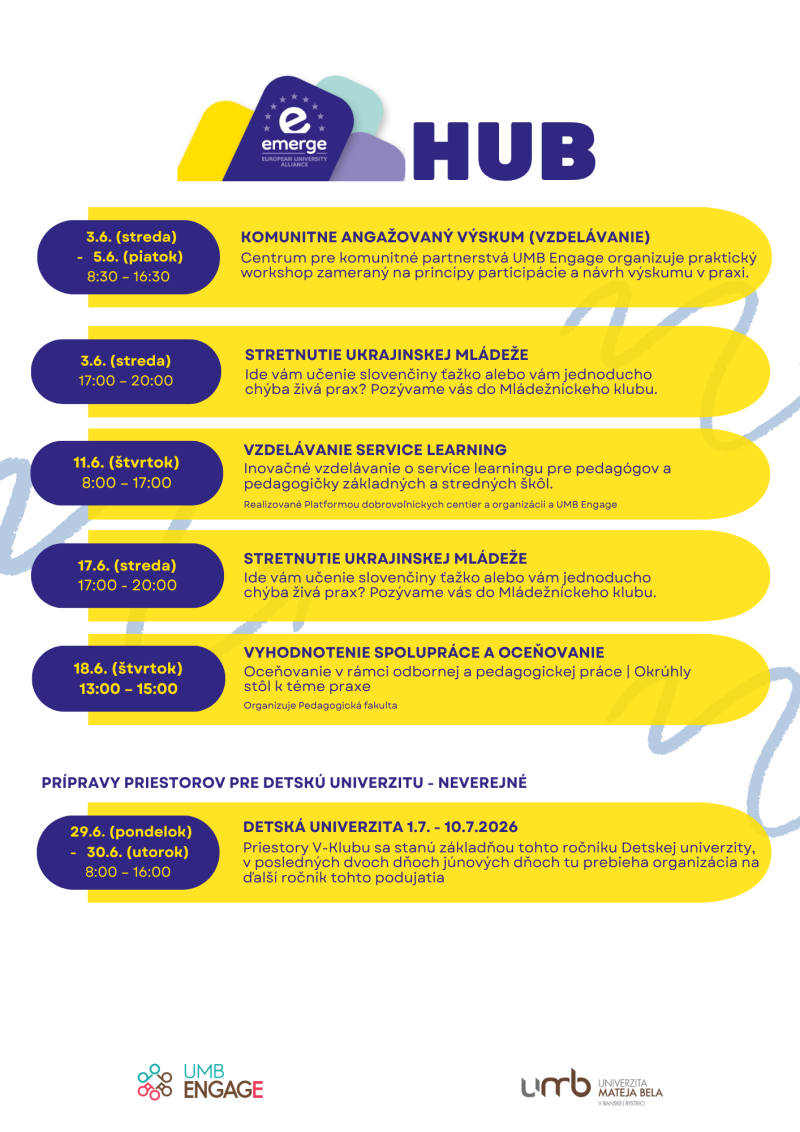 Program EMERGE HUB v j&uacute;ni